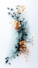 Poster - Artistic ethereal botanical watercolor a serene digital scene for nature enthusiasts