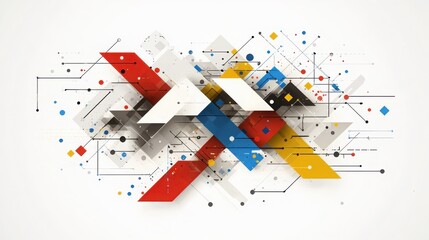 Aufkleber - Constructivist new year celebration poster urban environment graphic design bold geometric shapes and cultural symbols