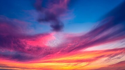 Wall Mural - Vibrant sunset with colorful clouds in blue
