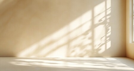 Aufkleber - Beige Minimalist Background with Soft Shadow and Natural Light for Product Display