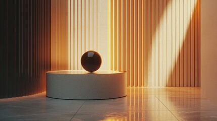 Poster - Modern Product Mockup Concept for Advertising in Contemporary Space with Warm Lighting