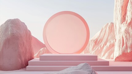 Poster - Minimalist Showcase Mockup Concept for Digital Product Presentation in Serene Landscape