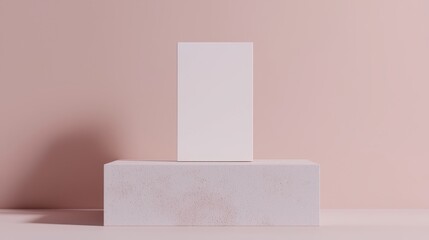 Poster - Minimalist Product Mockup Design Showcasing Blank Packaging on Soft Pink Background