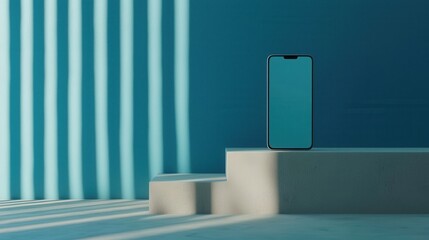 Poster - Minimalistic Smartphone Mockup with Display in Contemporary Interior Setting