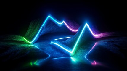 Poster - neon spiral glowing abstract geometric background minimalist wallpaper three-dimensional vibrant colors