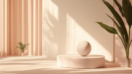 Poster - Modern Digital Mockup Featuring Minimalist Design with Geometric Elements and Natural Light