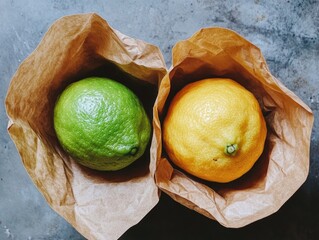 Wall Mural - Fruits in a Paper Bag