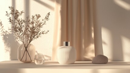 Poster - Elegant Mockup Concept of a Product Displaying Minimalist Aesthetic in Natural Light