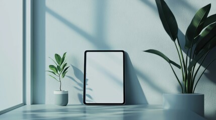 Poster - Clean Mockup Concept of a Product Displayed in a Bright and Minimalistic Interior Setting