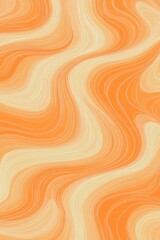 Poster - Abstract Wavy Pattern Background in Shades of Peach and Orange Seamless Design