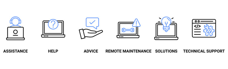 it expert banner web icon vector illustration concept with icon of assistance, help, advice, remote 