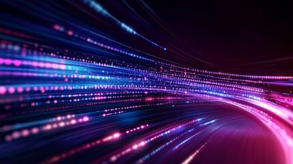 Poster - Vibrant light trails create a dynamic visual experience in a dark space during a nighttime event