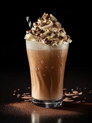 Wall Mural - Coffee with whipped cream and chocolate sprinkles