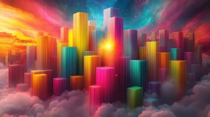 Wall Mural - colorful cosmic nebula swirling with vibrant galaxy clouds glowing stars and stardust supernova expl