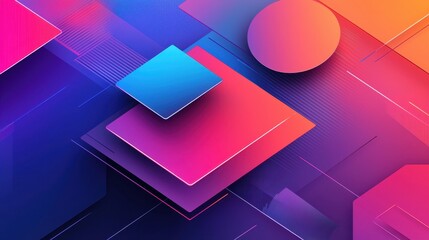 Poster - Vibrant Abstract Artistic Background with Geometric Shapes and Bold Colors for Branding
