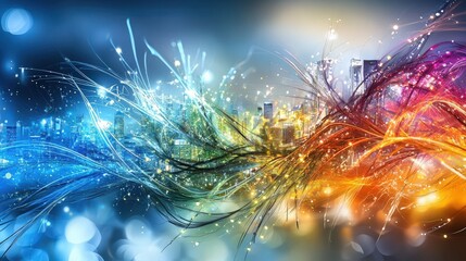 Poster - Vibrant representation of asean economic community in urban landscape digital art colorful environment futuristic viewpoint