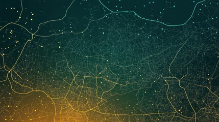Poster - Abstract Geometric Background with Lines and Dots in Gradient Colors