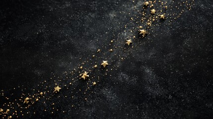 Poster - Meticulously aligned metallic pins create a shimmering starry scene dark background artistic macro view sparkling concept