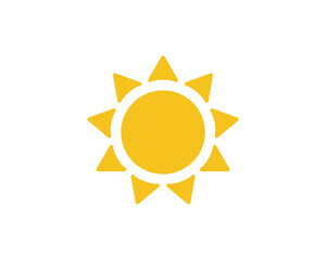 Fototapete - Yellow sun icon. Shine sun ray. Sunset, sunrise Summer, sunlight, nature, sky icon. Yellow sun icon. Vector illustration isolated on white background