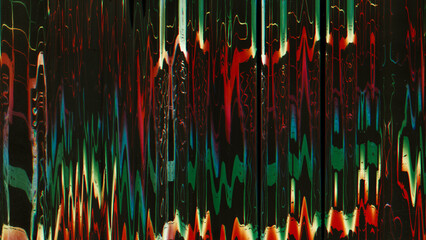Wall Mural - analog noise overlay. color distortion. static artifacts. stripped pattern display rainbow light vib