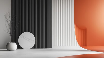 Poster - Modern Artistic Interior Layout with Polished Textures and Unique Color Combinations