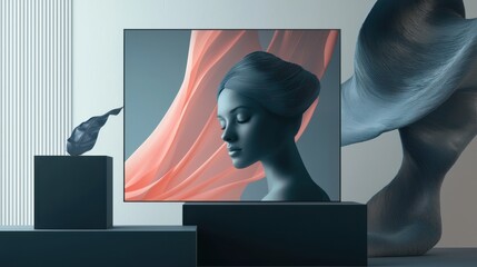 Poster - Artistic Portfolio Mockup Presentation Showcasing Contemporary Style and Elegant Design Elements