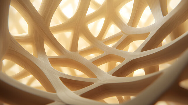 Intricate organic structure abstract art digital rendering illuminated environment close-up view biomimicry concept