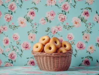 Wall Mural - Donut Basket Table