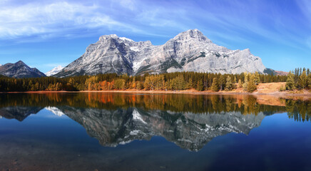 Wall Mural - scenic wedge pond landscape in alberta canada