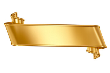 Wall Mural - golden ribbon banner in 3d render with background transparent
