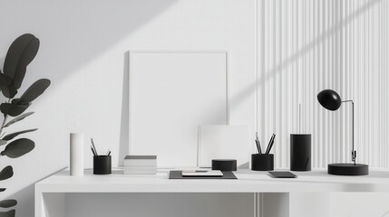 Poster - Minimalist Workspace Mockup with Clean Design and Sharp Graphics for Professional Presentations