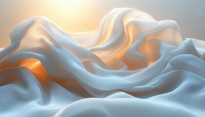 Poster - Abstract Minimalist Fabric Flow Soft Pastel Lighting Background
