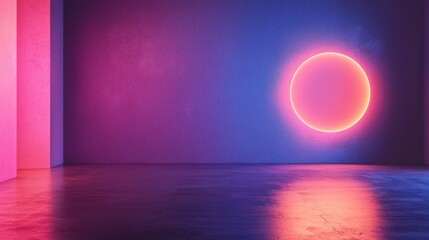 Poster - Vibrant Neon Mockup Background with Layered Textures and Creative Elements for Design Projects