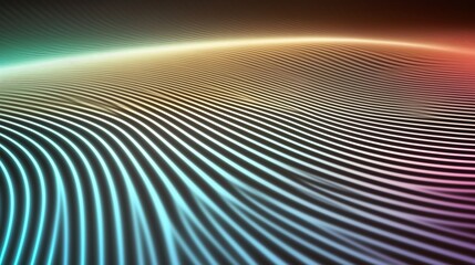 Poster - waves of light create a mesmerizing abstract pattern in a dark background with vibrant colors