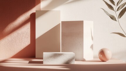 Poster - Modern Creative Product Mockup with Soft Textures and Natural Elements
