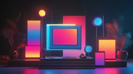 Poster - Vibrant Digital Mockup Displaying Sleek Design with Colorful Layout Elements