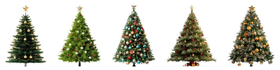 png christmas tree set on transparent background