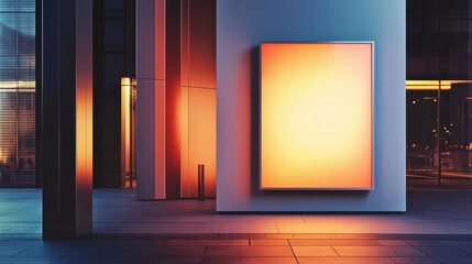 Poster - High-Quality Advertising Mockup Showcasing Bright Orange Display in Modern Urban Environment