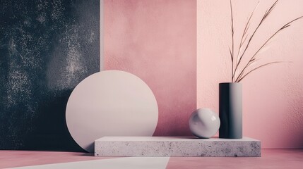 Poster - High Quality Digital Visual Mockup with Layered Textures and Minimalist Design Elements