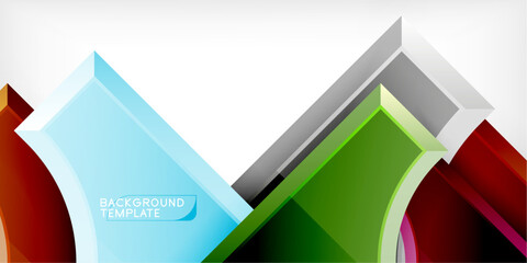 Poster - Square, arrow shapes with round elements Vector Illustration For Wallpaper, Banner, Background, Card, Book Illustration, landing page