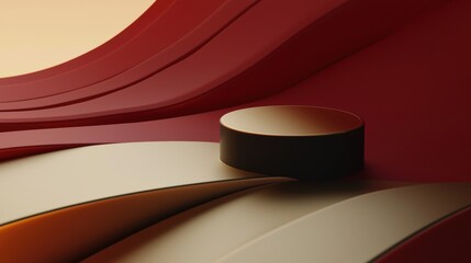 Poster - High Quality Graphic Mockup Presentation with Elegant Curves and Smooth Textures in Background
