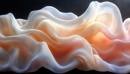 Poster - Abstract Flowing Fabric Soft Pastel Colors Minimalist Lighting Composition