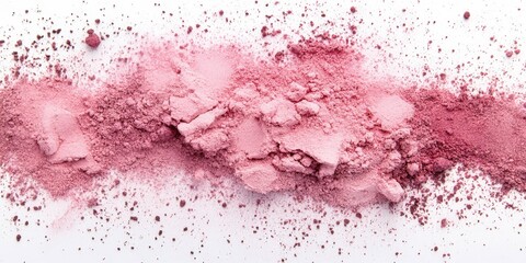 Poster - Vibrant Pink Powder Explosion on White Background Capturing Chaos and Movement in a Stunningly Colorful Display of Beauty and Energy