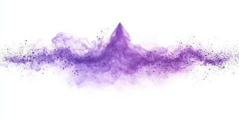 Poster - Abstract Purple Powder Explosion on a White Background Creating a Chaotic Artistic Effect with Swirls and Splatter for Creative Projects