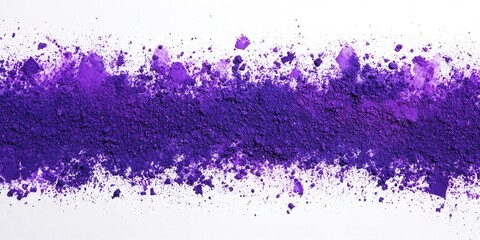 Poster - Vibrant Purple Powder Explosion on White Background Creating a Chaotic Yet Striking Visual of Colorful Chaos and Motion