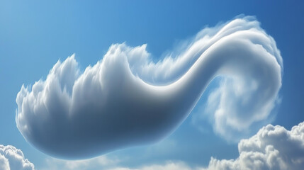 Poster - White cloud, weather meteo icon realistic vector illustration. Fluffy cirrus cumulus cloud, isolated on transparent background. Realistic element for weather forecast