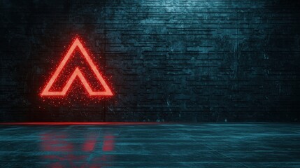 Poster - Minimalist Emergency Notification Alert Symbol Against a Dark Textured Wall Background