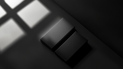 Poster - Minimalistic Black Branding Mockup with Strategic Light and Shadow for Advertising Use