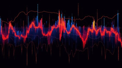 Wall Mural - Abstract vibrant audio waveform visualization.