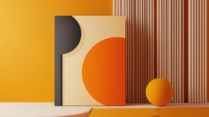 Poster - Minimalistic Advertising Mockup Design Featuring Bold Colors and Geometric Shapes